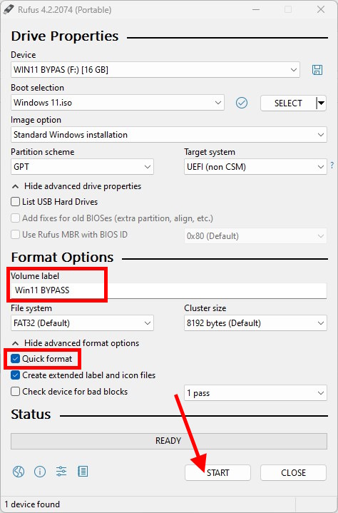 rufus windows 11 install
